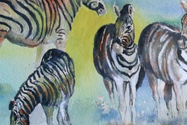 Zebra Palaver-WaterColour
